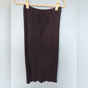 Zara knit navy blue midi stretch skirt